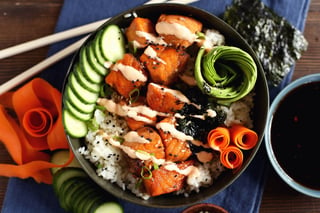 Teriyaki Salmon Sushi Bowls